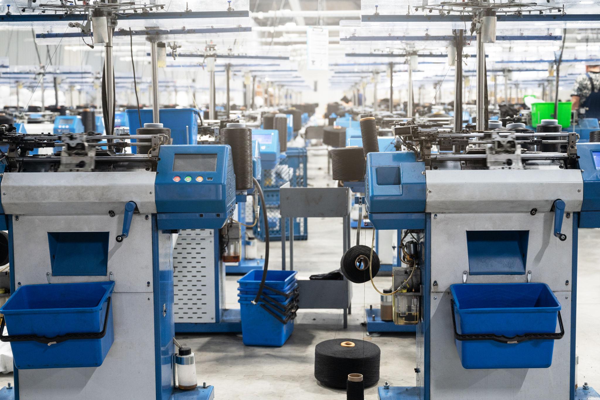 Textile Manufacturing Machines in Modern Factory